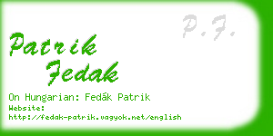 patrik fedak business card