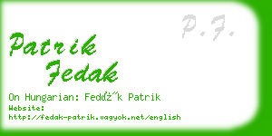 patrik fedak business card